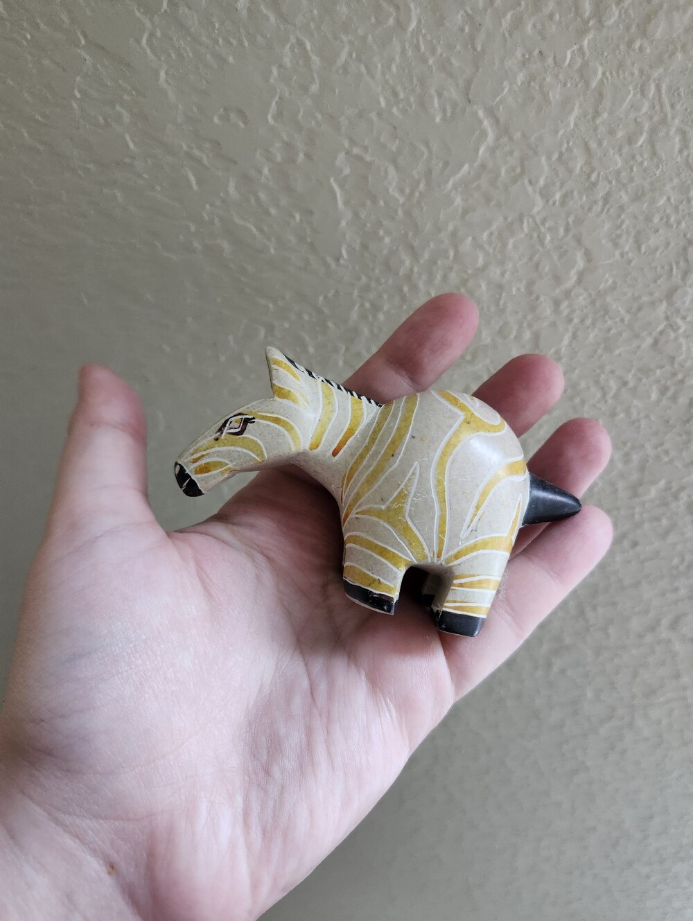 Hand Carved Stone Zebra Small Decor Statue